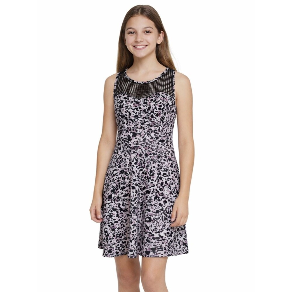Xhilaration Animal Print Sweetheart Dress Junior L EUC